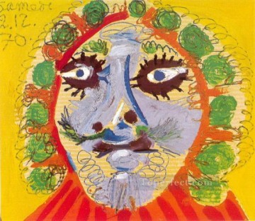 Tete d homme de face 1970 Cubists Oil Paintings